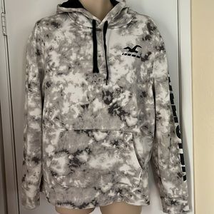 Hollister hoodie tie dye black n white Size L made in China unisex super rad ExC